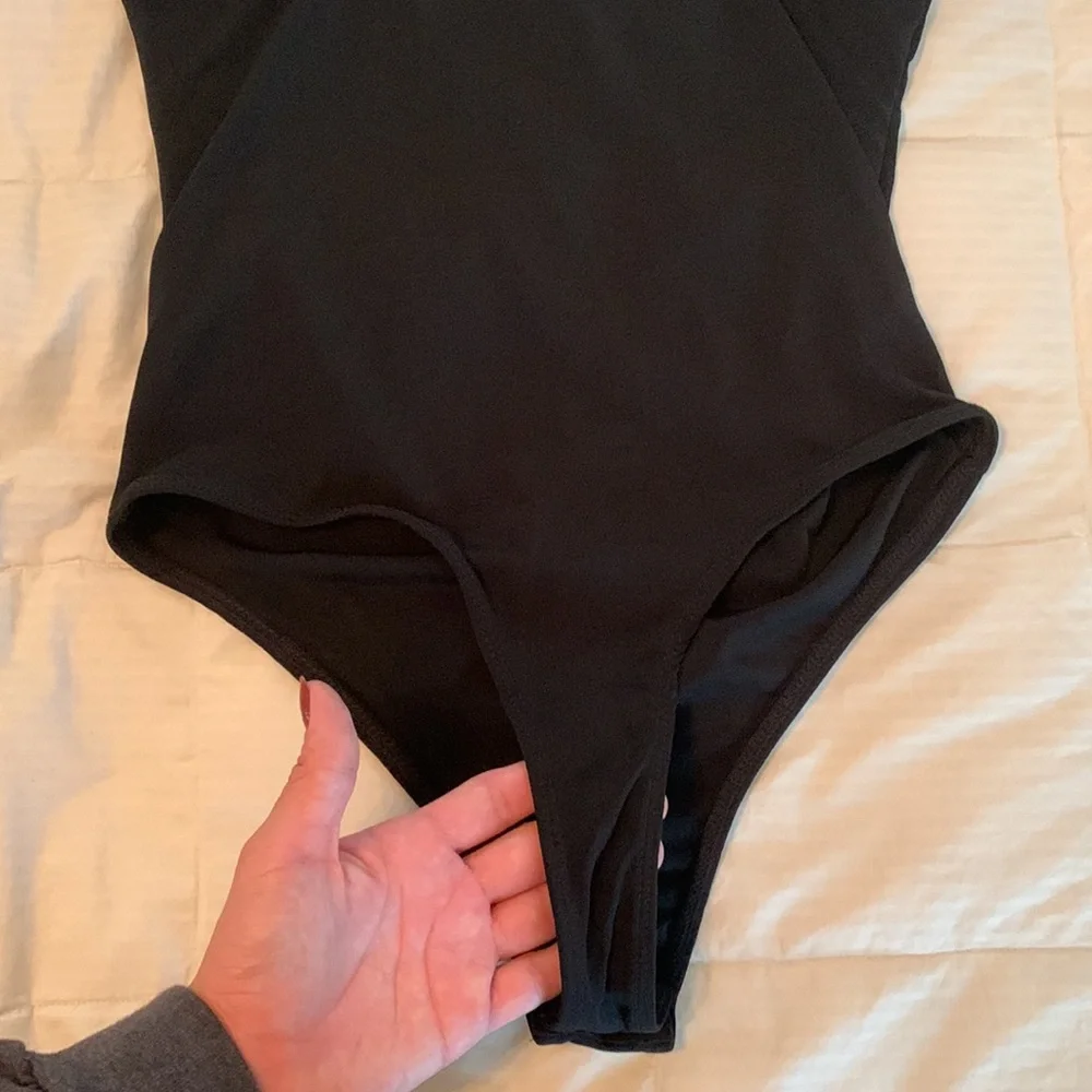 Black Chain-Strap Bodysuit